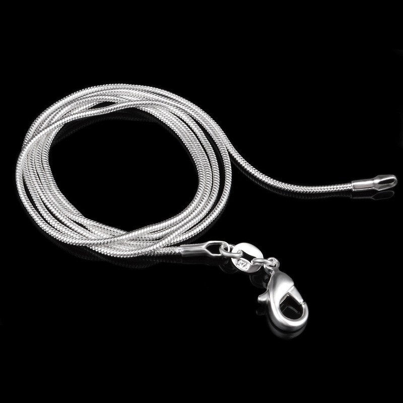 Wholesale 100pcs 1.2mm/2mm Unisex Silver Plated Snake Chain Necklace 16″-24“