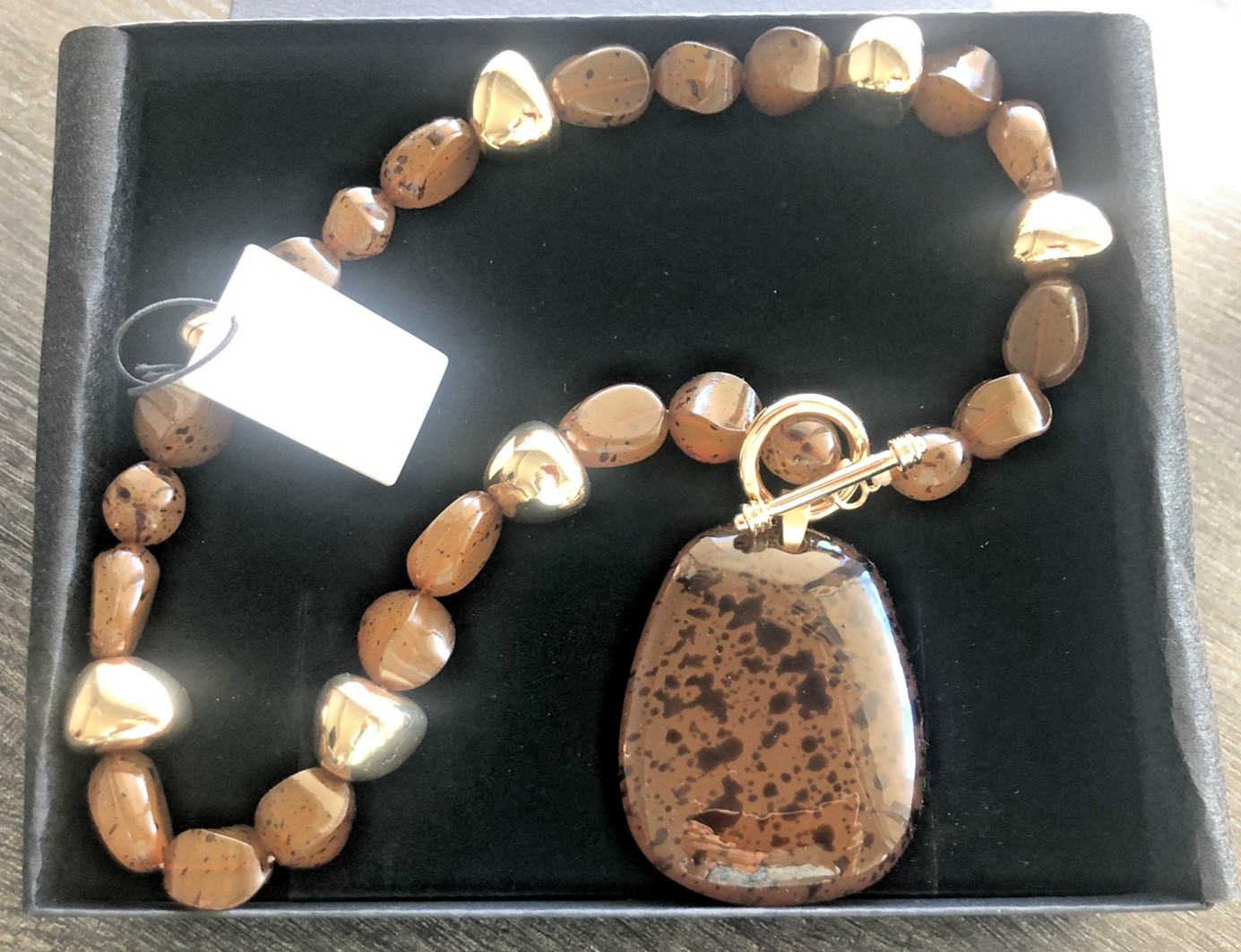NWT Womens African Tribal Style Collar Necklace 20” Faux Amber + Free GiftBox$89