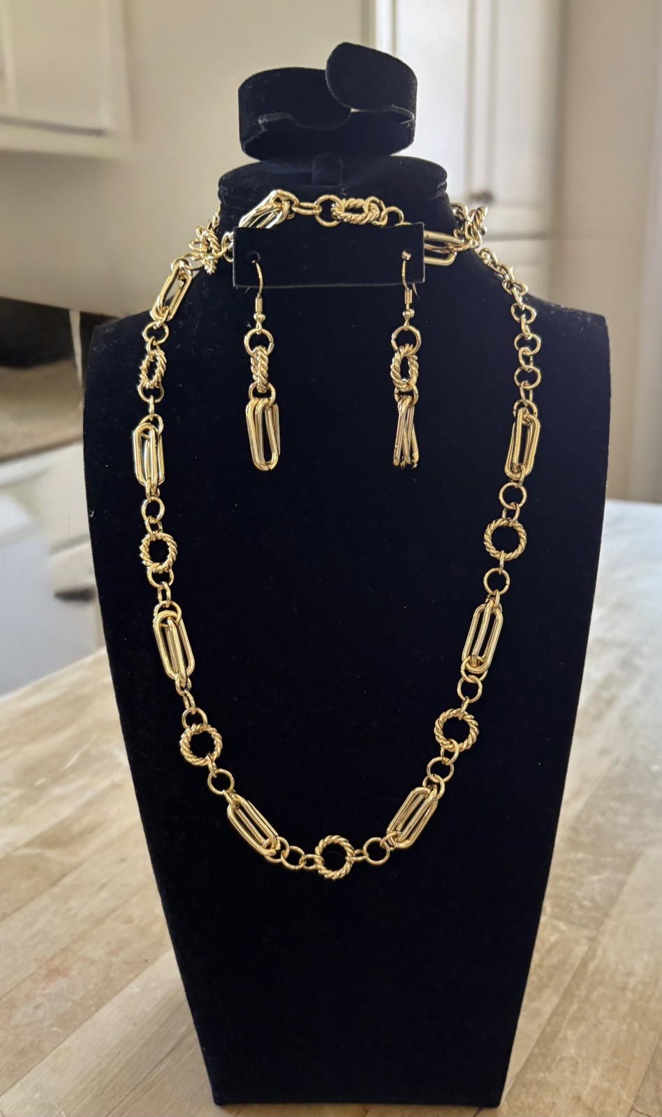 SET: Stauer 14K Gold Plated Necklace, Bracelet AND Earrings Lot