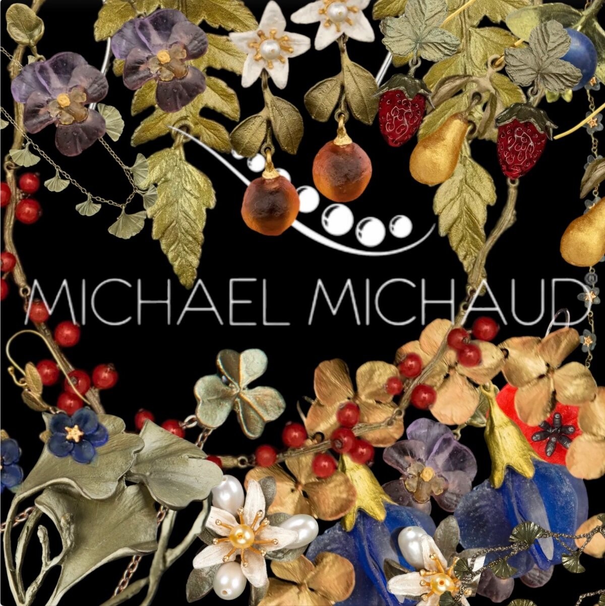 Michael Michaud Orange Leaf Earrings Drop Handcast Botanical Jewelry Nature Gift