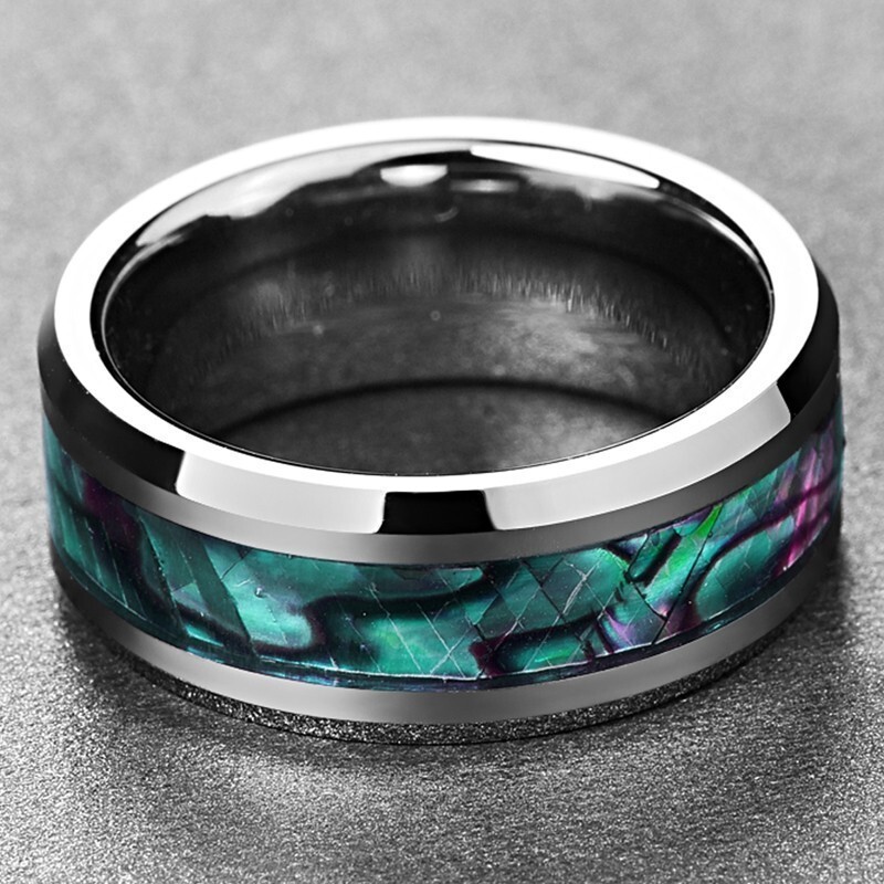 Mens Women Ring Dragon Celtic Tungsten Titanium Steel Wedding Fashion Band
