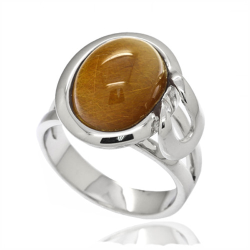 4.5ct Rutilated Quartz In Sterling Silver Ring #91021