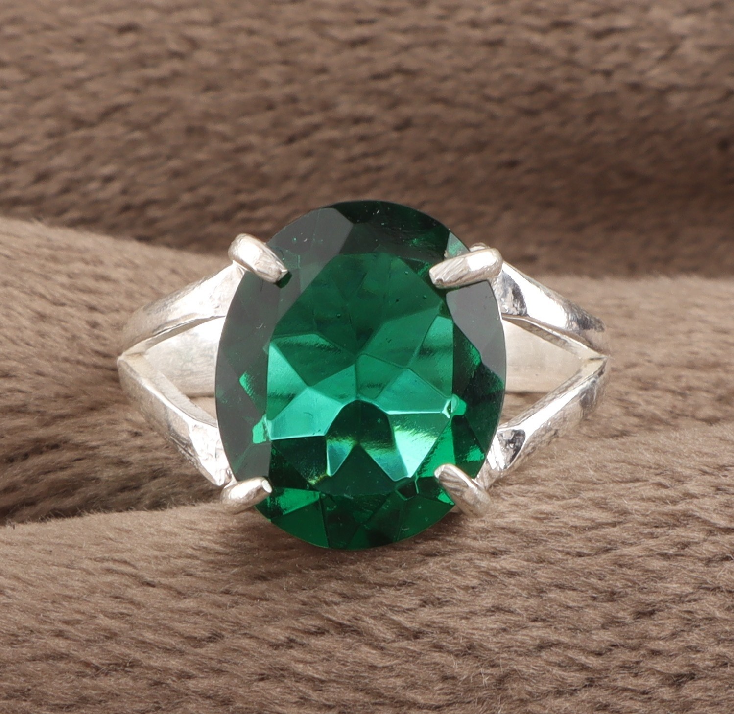 Green Tourmaline Gemstone 925 Sterling Silver Handmade Jewelry Ring All Size