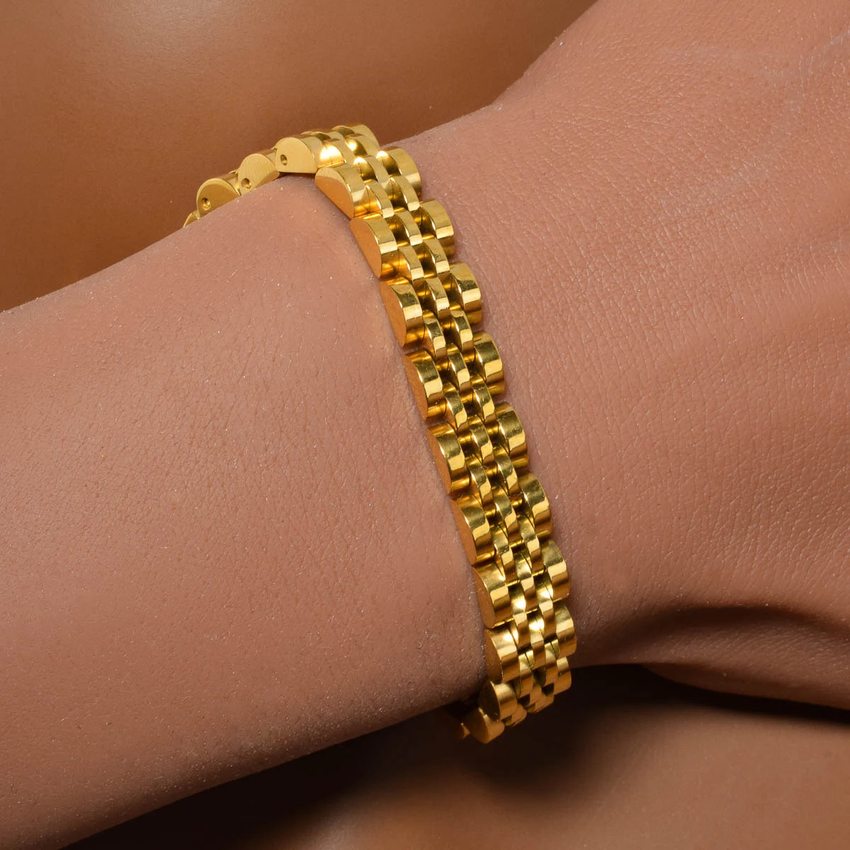 1PC Men’s and Women’s Stainless Steel Bracelet 8mm Wide Strap Design Simple