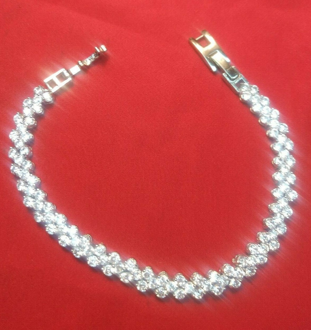 102 CZ 2.8mm RhodiumTennis Brac 7 or 7.5″ *10 Ct. Look* 6.5 MM Width $159.