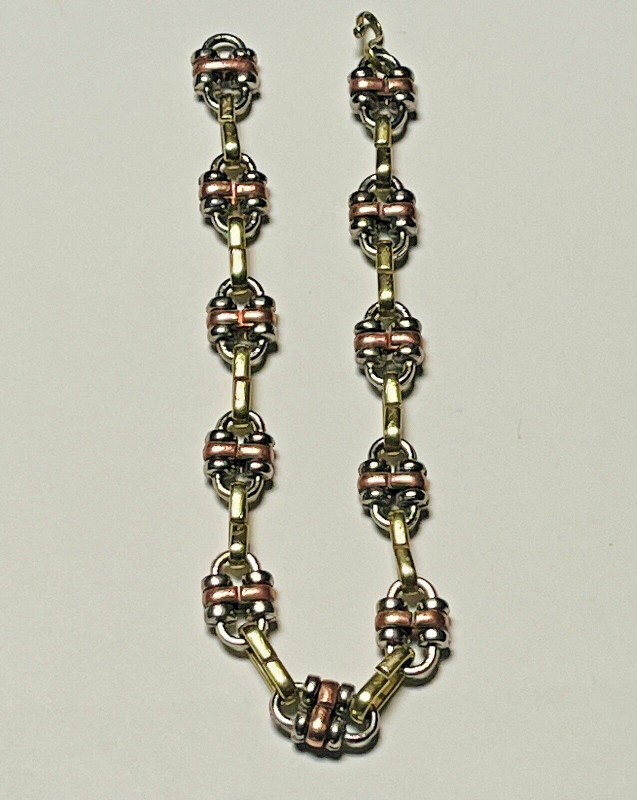 Mixed Metals Anklet Brass Copper White Metal Chunky Fancy Chain Link 30 g