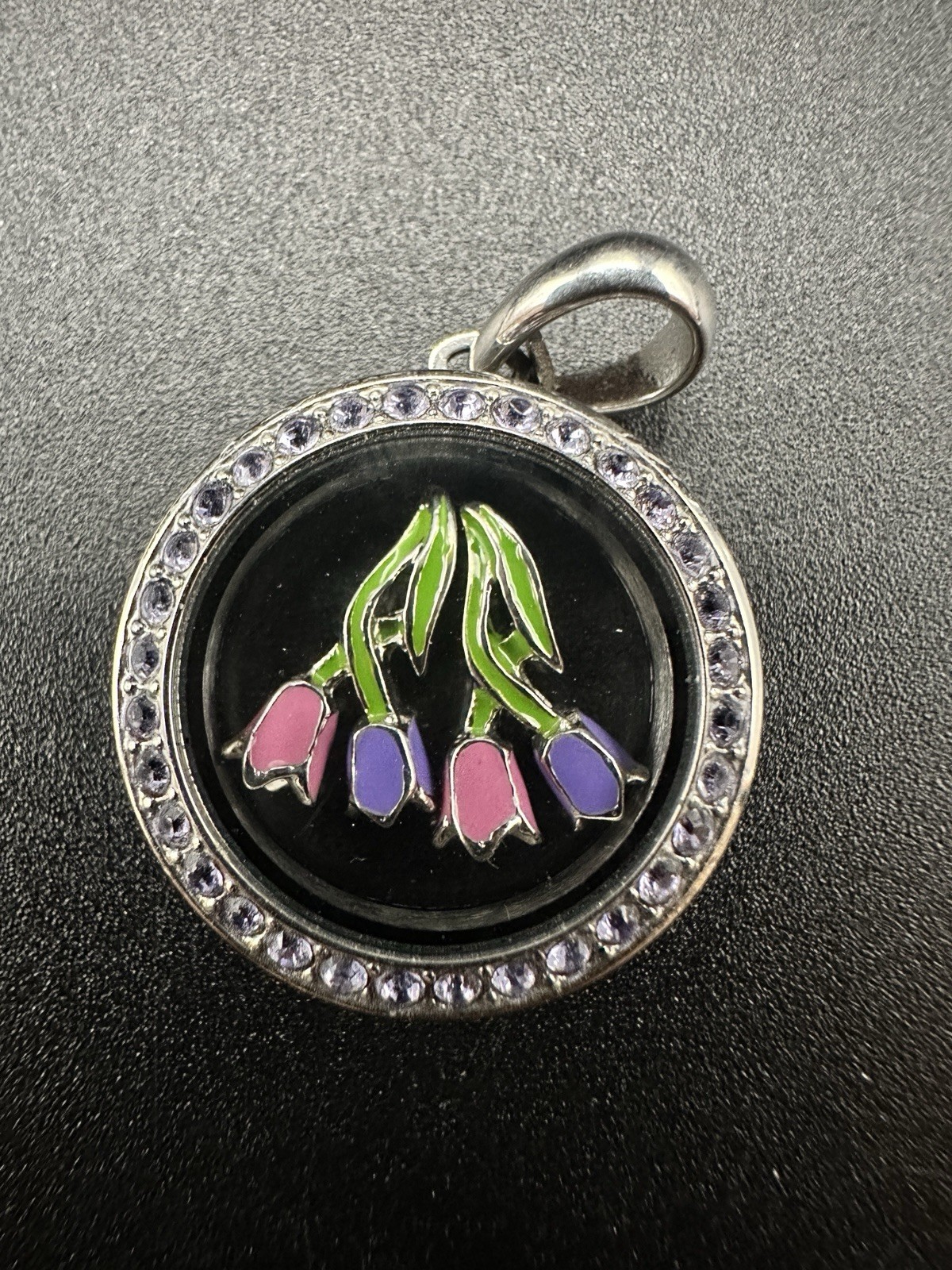 Origami Owl Floating Locket Charm Pendant Lot 4 Round Triangle Rhinestone