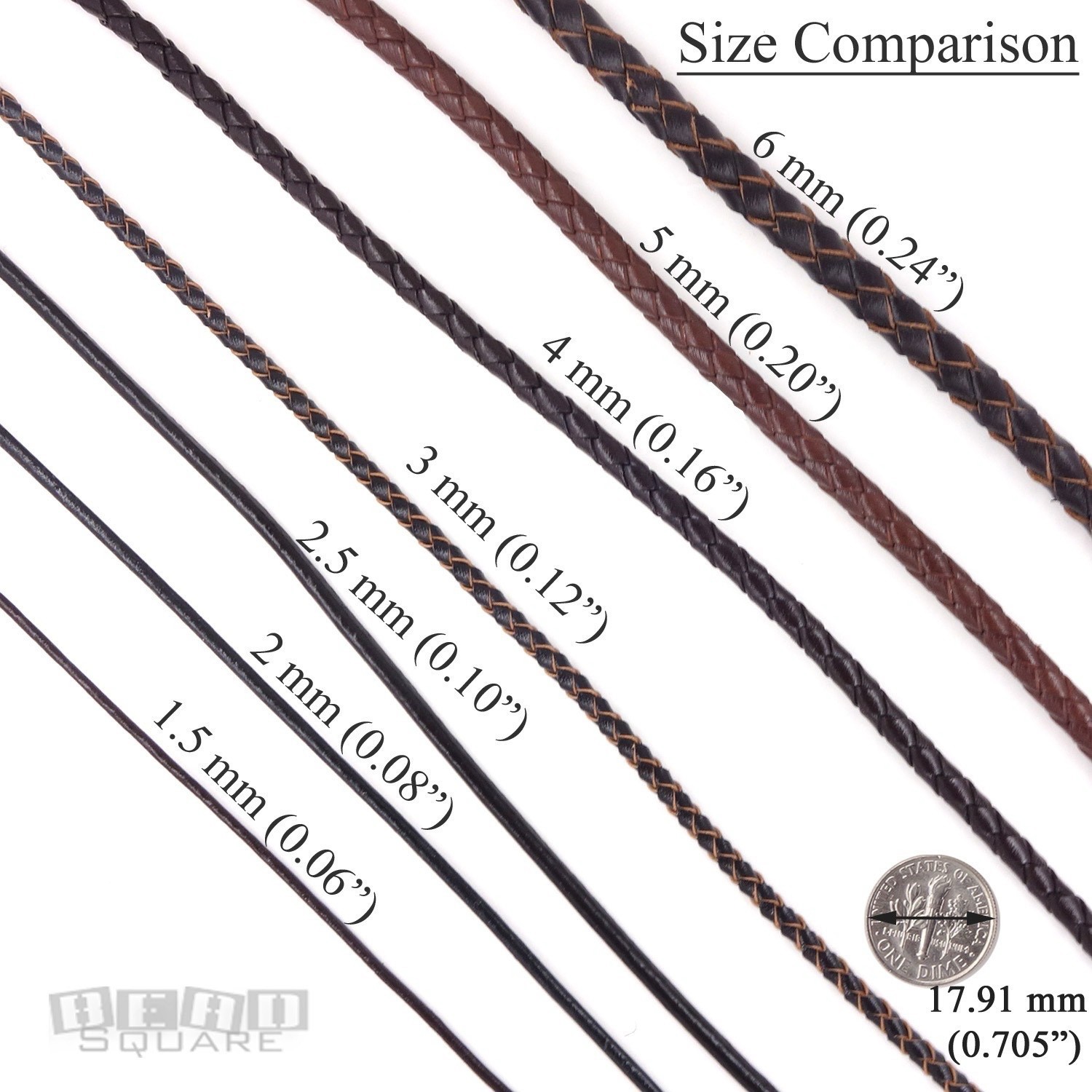 Sterling Silver Hook Clasp 4mm Braided Genuine Leather Necklace, Easy Attach