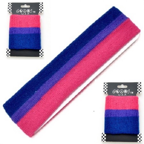 New Bisexual LGBT Gay Bi Pride Wrist Headband Band Sweat Loop Terry Wristband