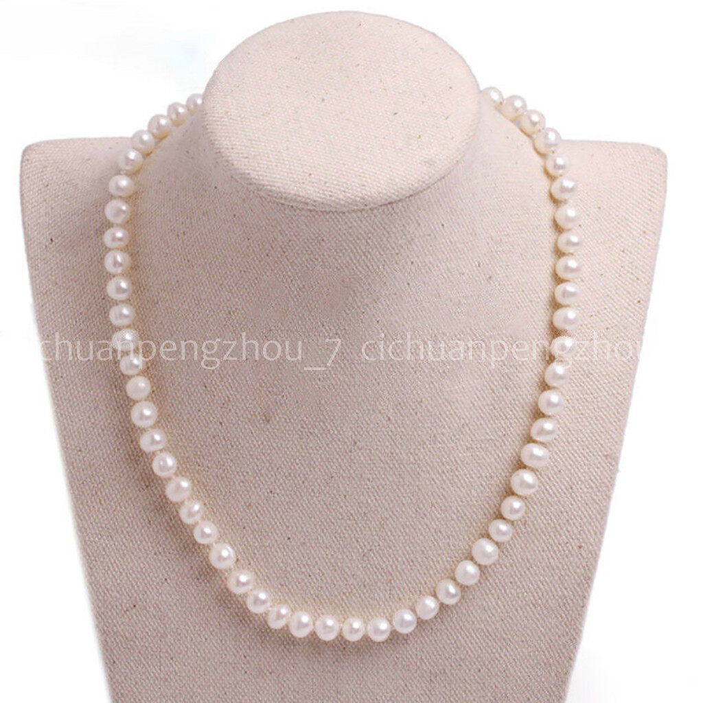 Natural Black/Pink/Purple/Silver/White Freshwater Pearl Necklace 18”