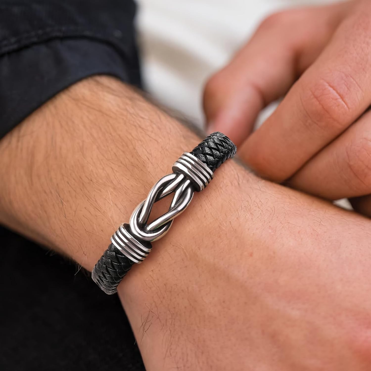 Infinity Knot Leather Bracelet Forever Linked Together Bracelet Birthday Christm