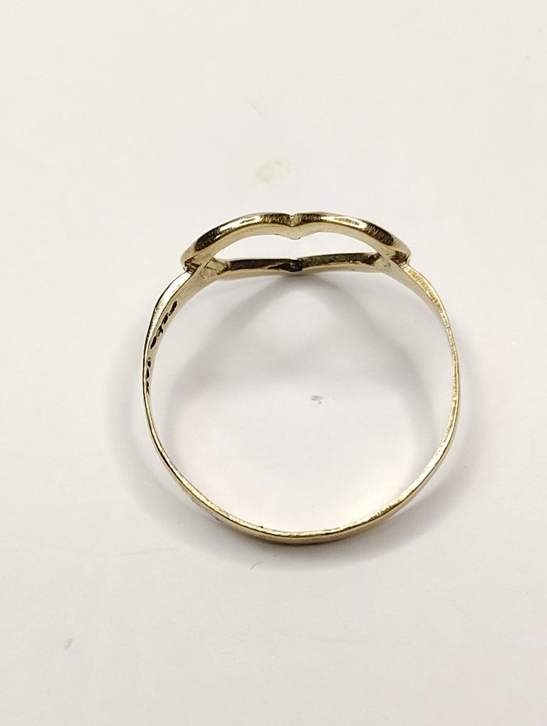 14K Yellow Gold Heart Shaped Fashion Ring sz 7 1.32G (SB1120226)