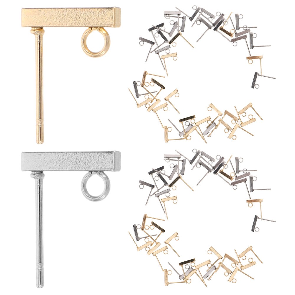 40Pcs Durable Stainless Steel T Bar Earrings Lightweight Line Studs for Decor