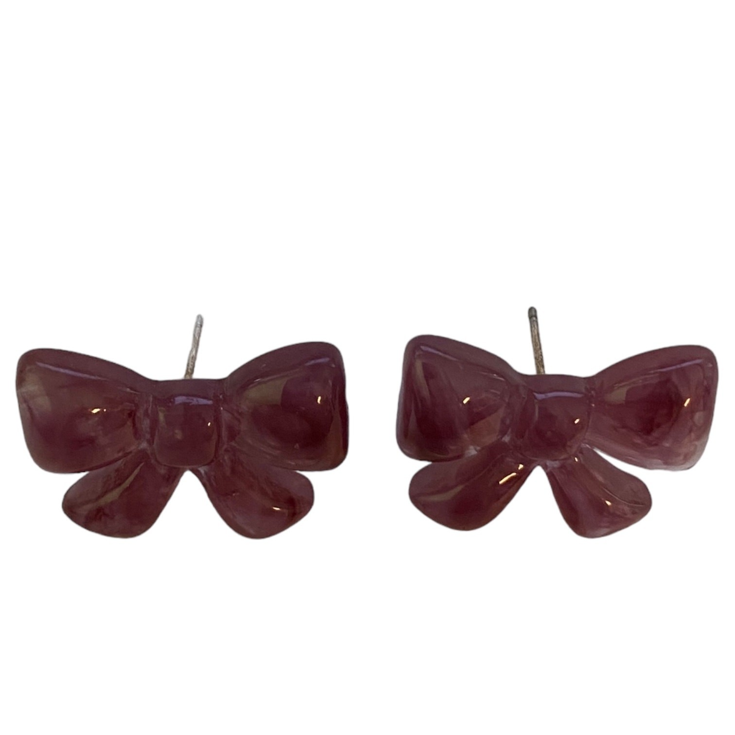 Purple Bow Girls Stud Fashion Earrings