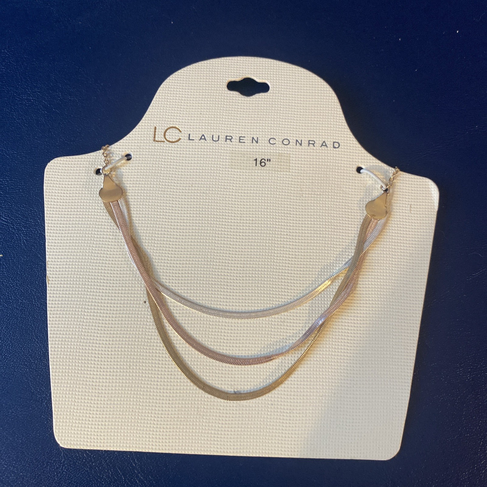 Lauren Conrad Necklace Gold and Silver Tone Chain Jewelry Gift Three 3 Layers