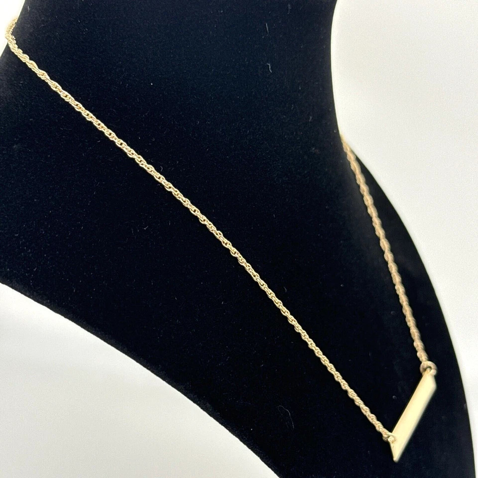 Designer Lenox Golden Bar Personalizable Necklace Rope Chain 17.25 Inches NWT