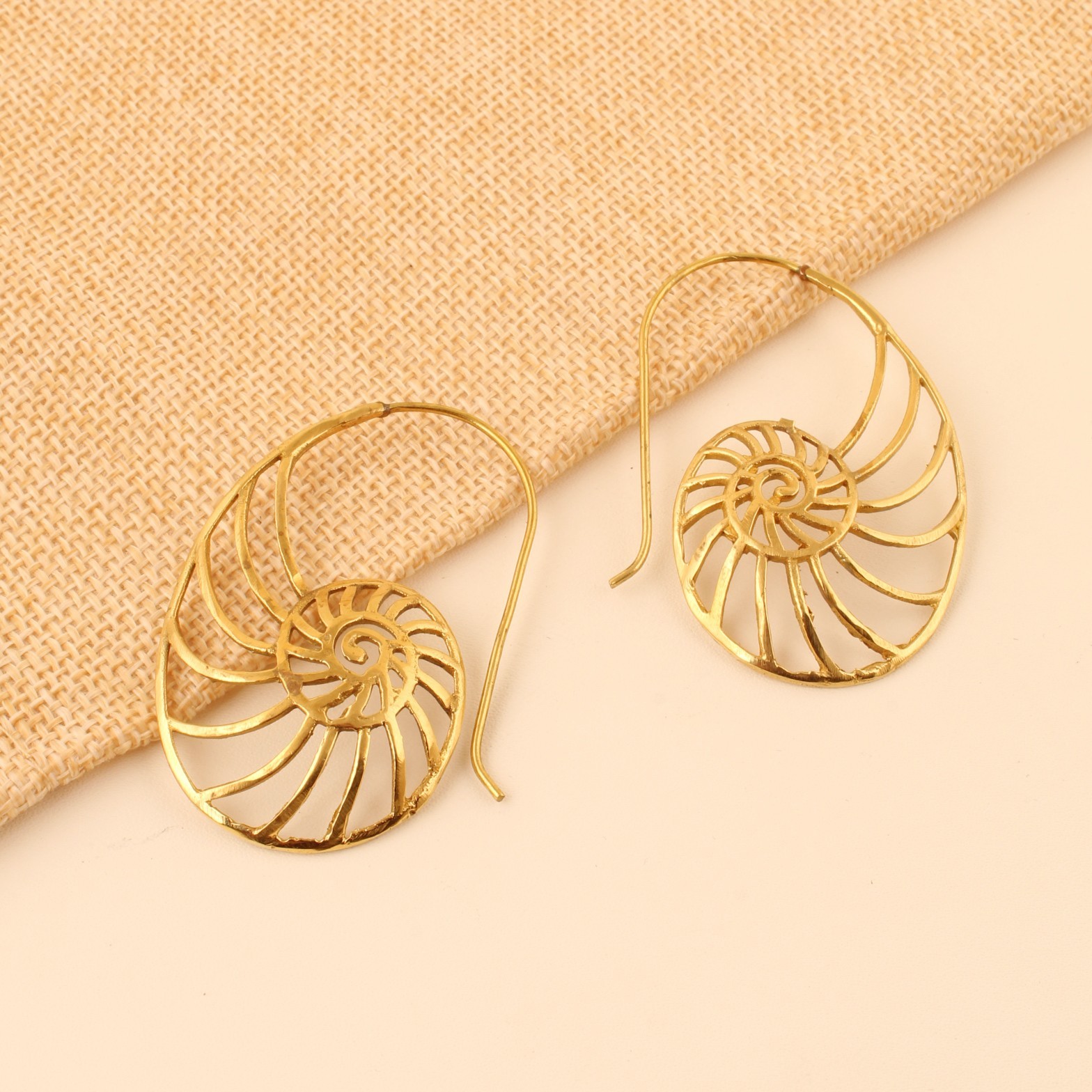 Gold Plating & Silver Plating Dangle Earrings for Women Handmade Spiral Earring