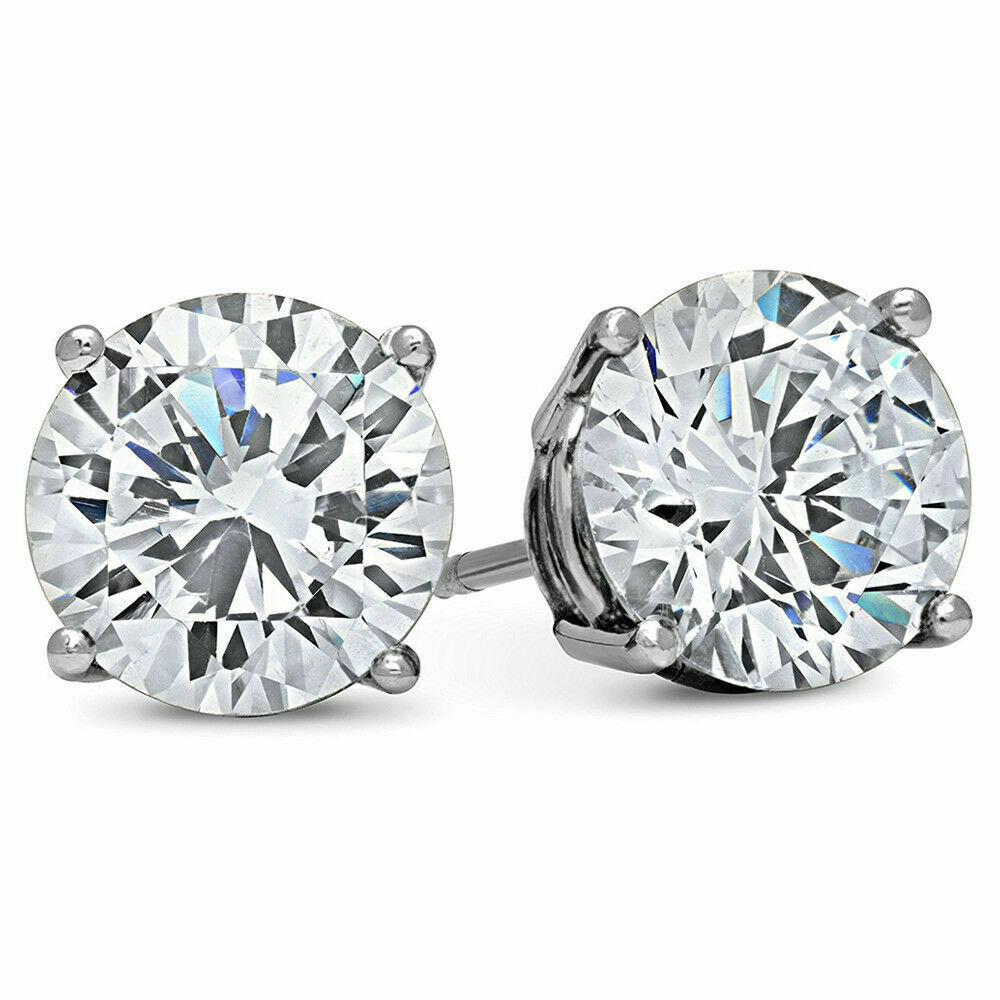 Men & Women 925 Sterling Silver Cubic Zirconia Halo Round Stud Earrings – Gift
