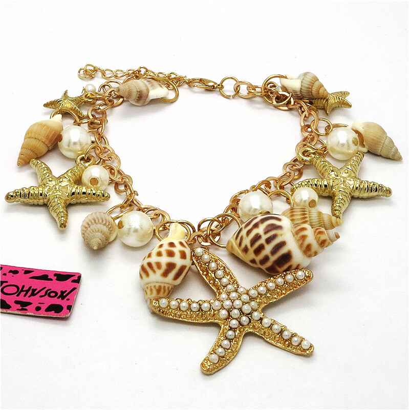 Fashion Sea starfish Conch Pearl Women Jewelry China Bracelet Gift