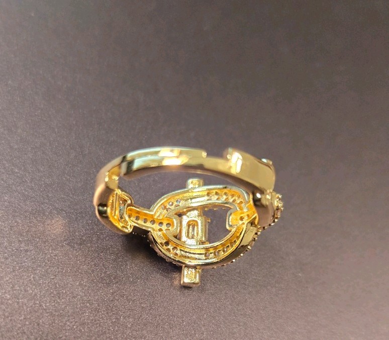 14Kt Gold Filled Pave CZs Solstice Halo Cocktail Statement Ring