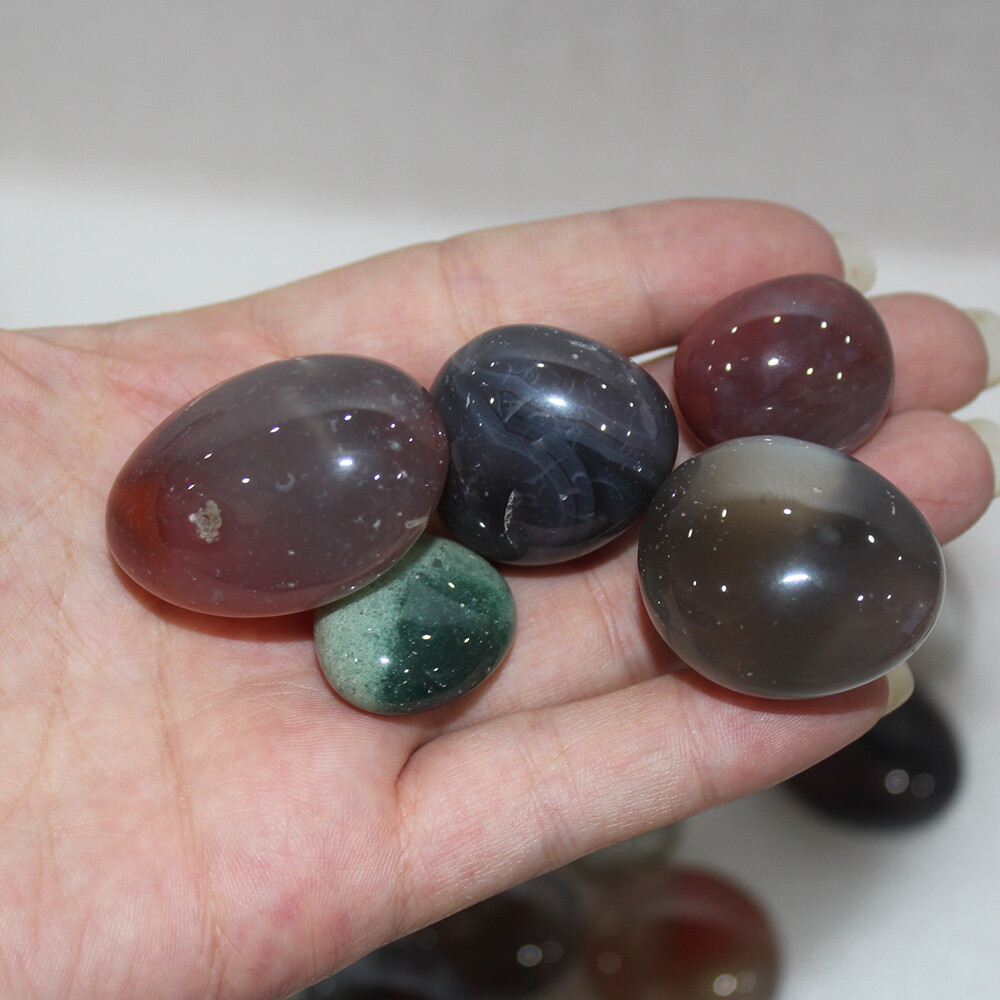 100g Natural Colorful Mixed Tumbled Agate Crystal Bulk Mix Assorted Gem Stone