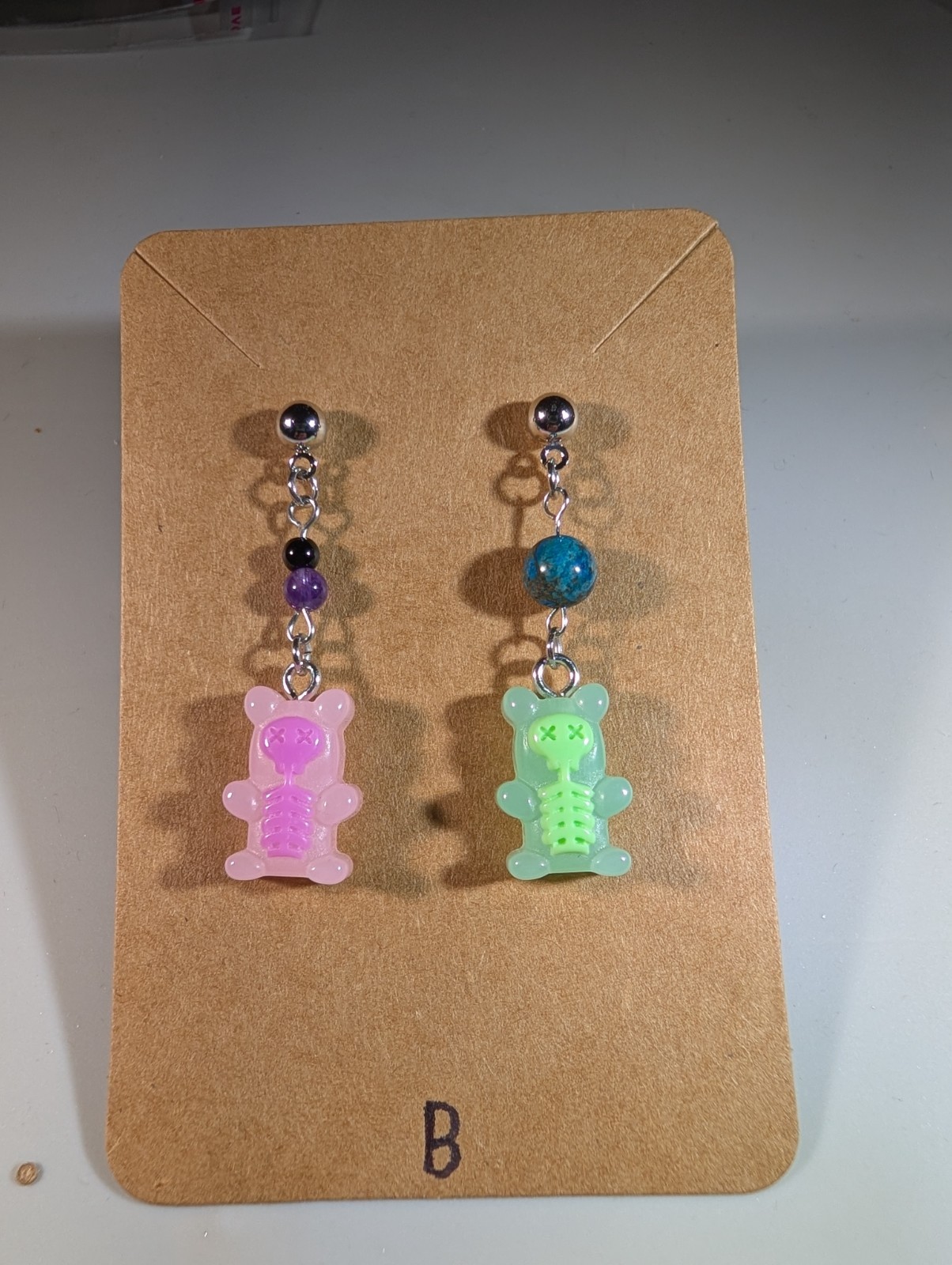 Halloween Skeleton Gummy Bears Dangle Earring