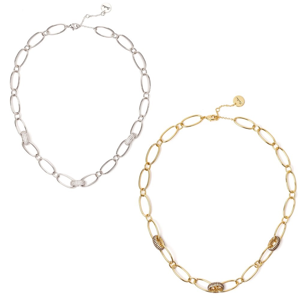 SODINI Choker Necklace with Zircon Rings – Judith 842363 (42+5 cm)