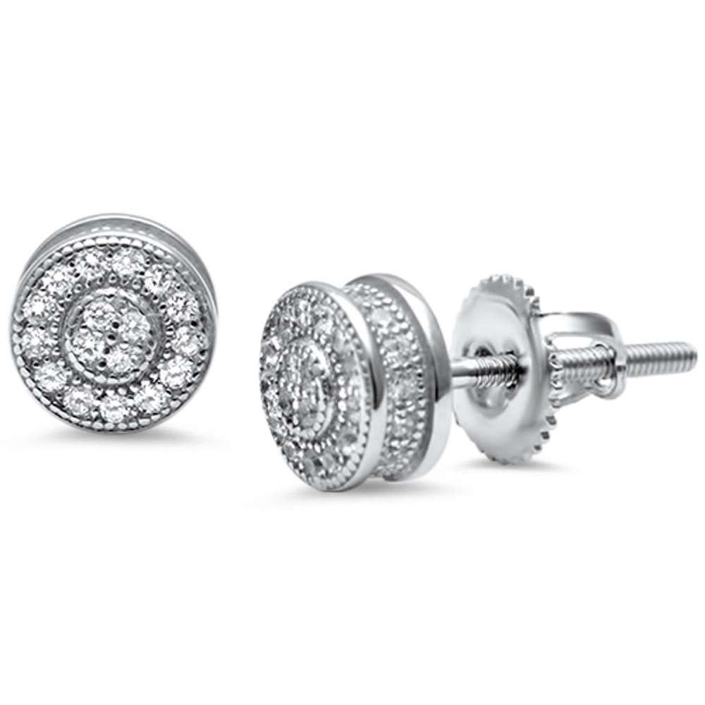 Round Halo Invisible Set CZ .925 Sterling Silver Earrings