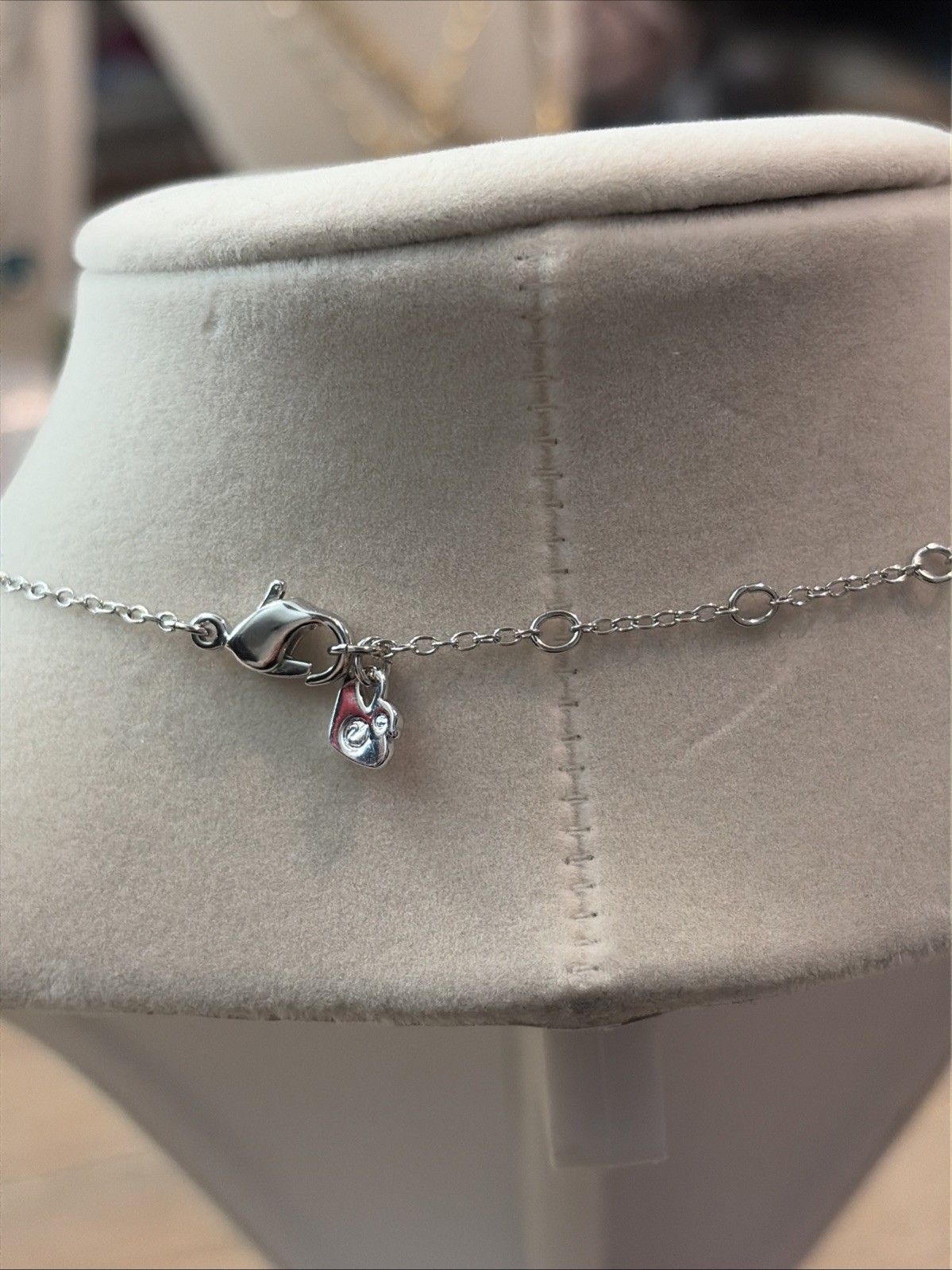 Authentic Swarovski Pave Crystal & Gray Pearl Cluster Pendant Necklace NIB $95