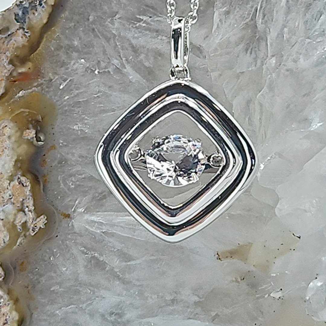 Zales Unstoppable Love Lab Created White Sapphire Pendant Necklace 925 Silver