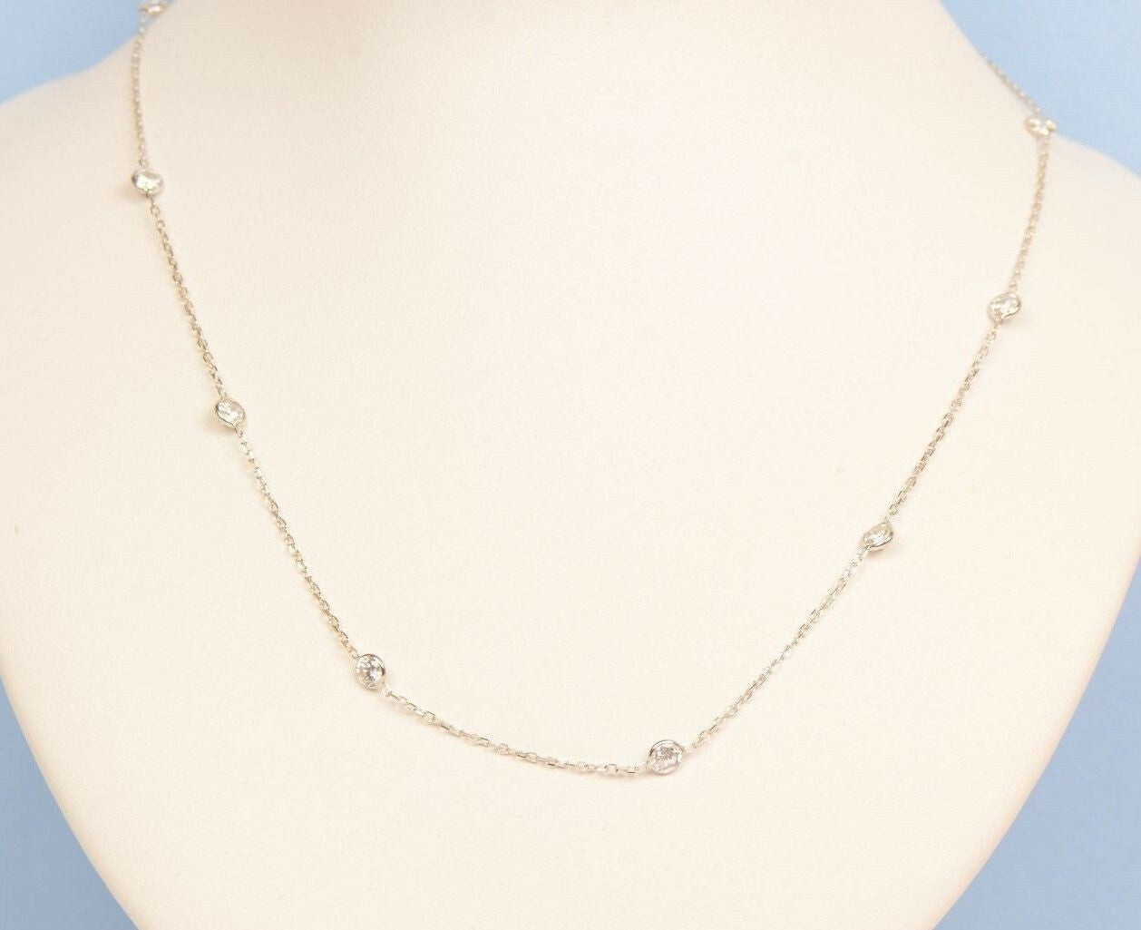 14k Gold Cubic Zirconia CZ by the yard 16” up to 42″ Necklace