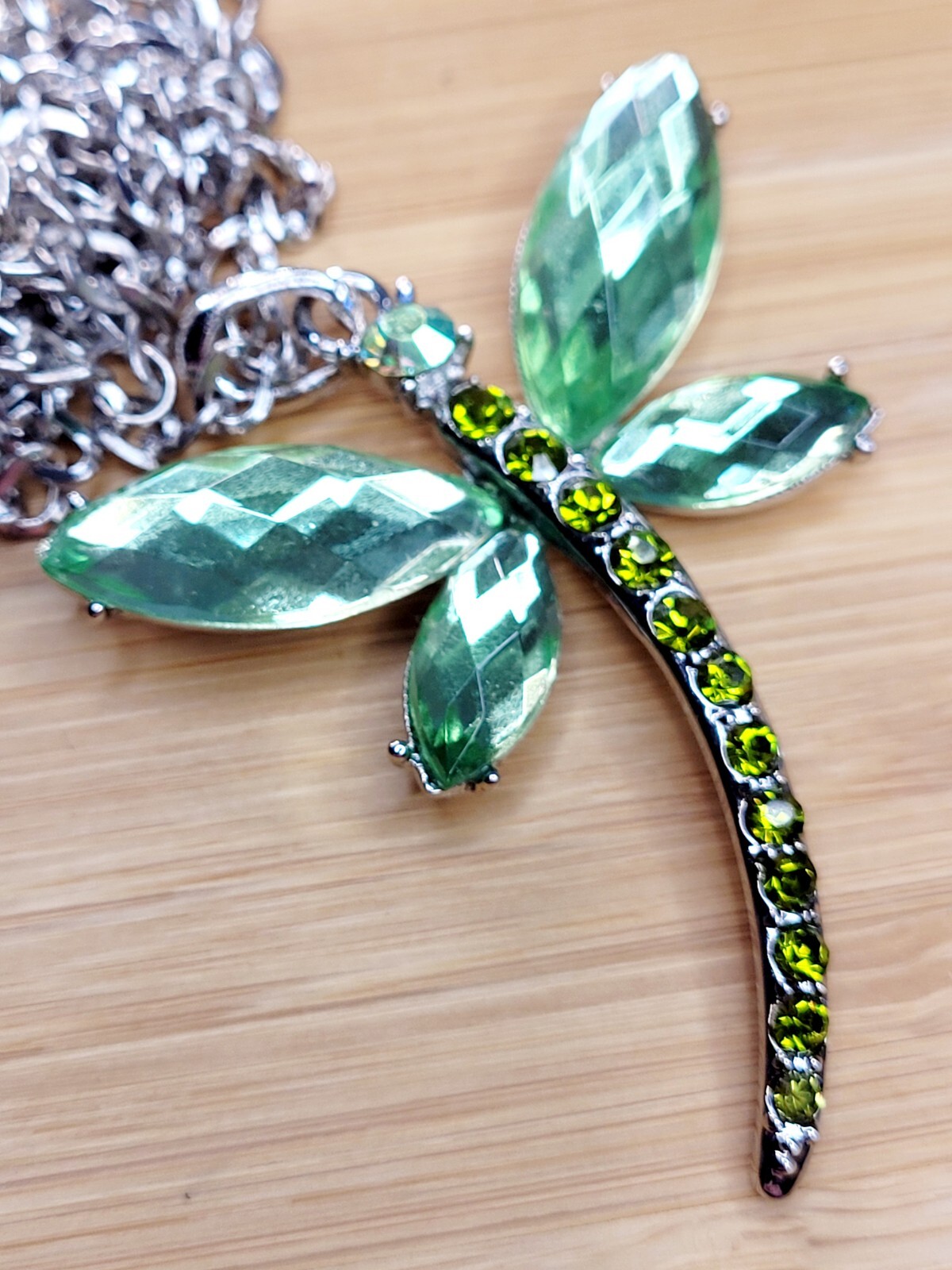 GREEN DRAGONFLY Pendant Vintage NECKLACE with Gift Bag BRAND NEW !