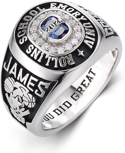 Customize Class Ring 925 Silver For Men High School College Best University Gift