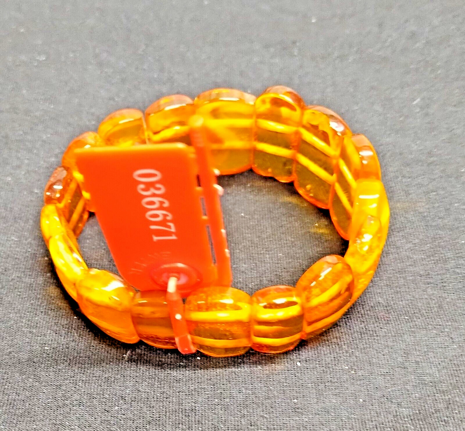 Baltic Amber Stretch Bracelet From Lithuania – Glows Green In UV Light – Vintage