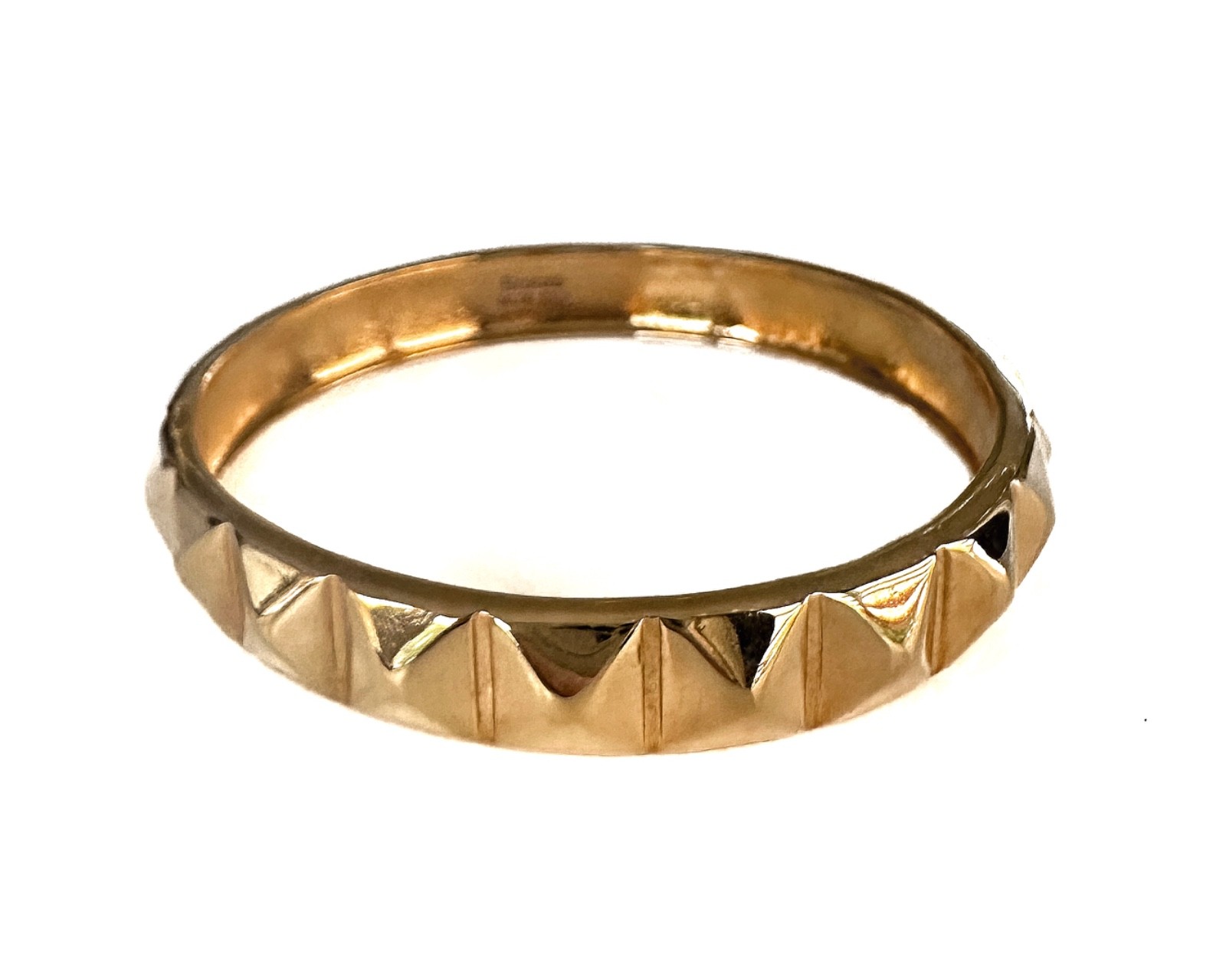 Bronze MILOR Italy Pyramid Bangle Bracelet Vintage 8”