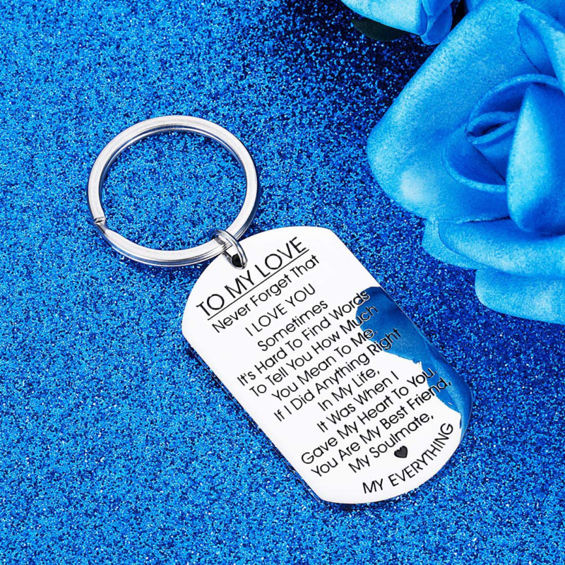 To My Love Couple Keychain To My Wife Necklace Girlfriend Wife Anniversary Gifts