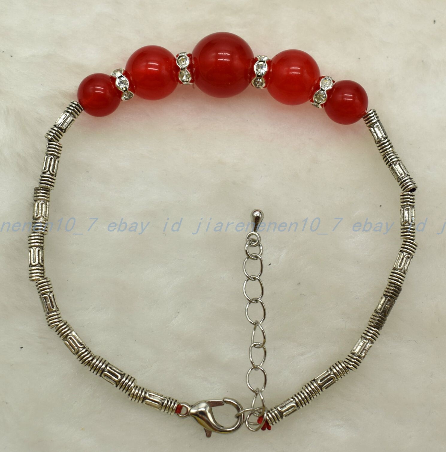 Elegant 6-12mm Red Jade Gemstone Round Beads Bracelet Necklace 18-32/7.5 In