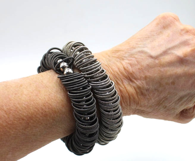 La Mollla Tiziana Redavid French Designer Stainless Steel Stretchy Bracelet Pair