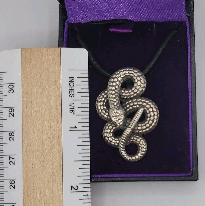 St Justin Pewter Coiled Snake Pendant Necklace Pendant United Kingdom