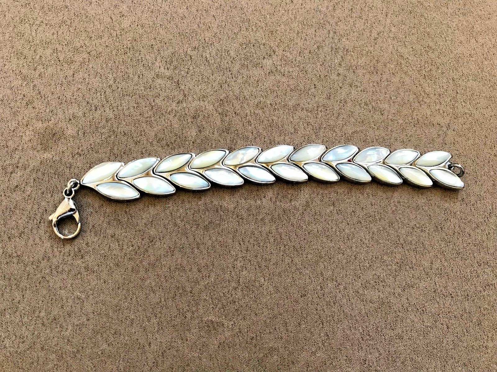 QVC Steel by Design Mother of Pearl Stainless Steel bracelet length 7″