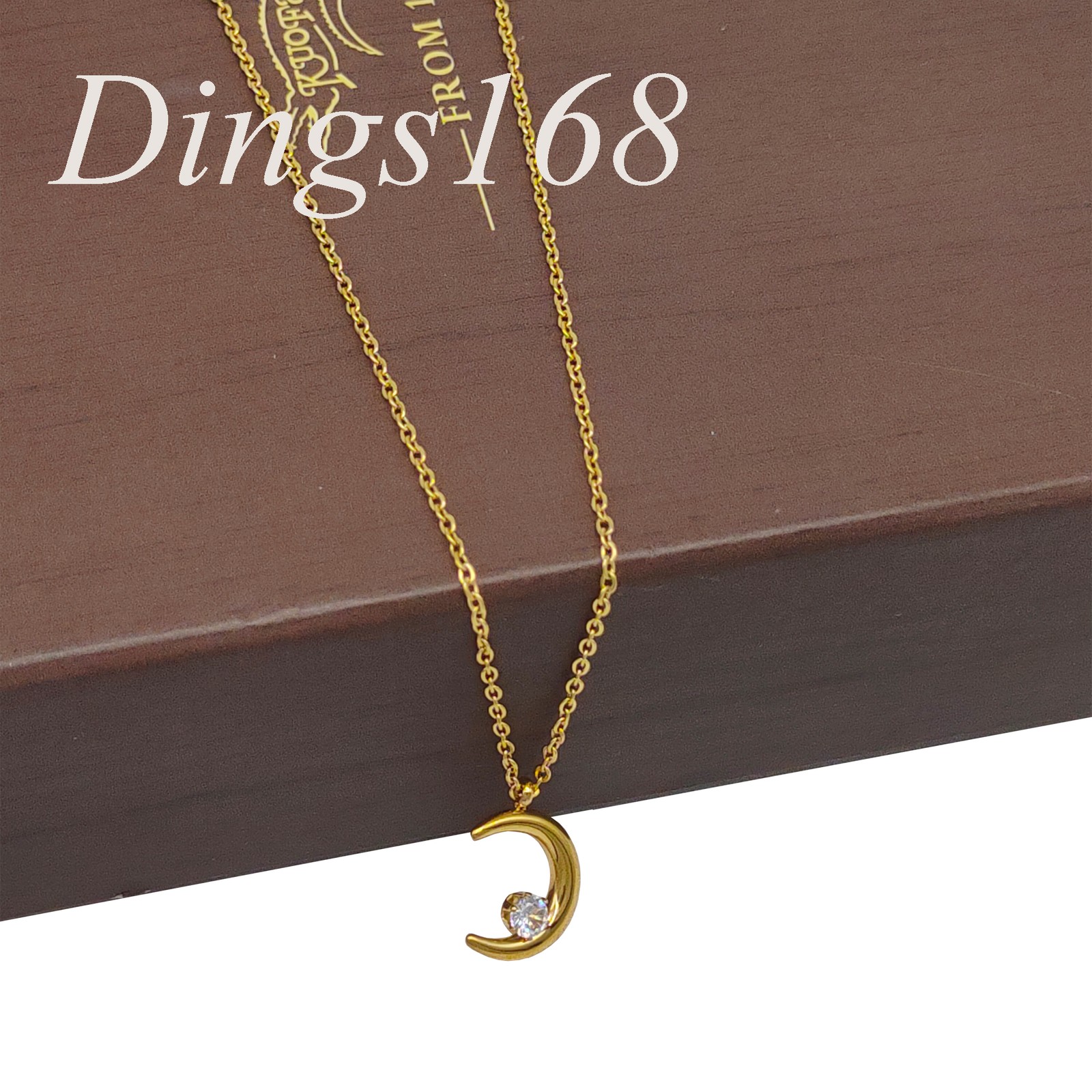 Design Inspired 18K Yellow Gold Filled Moon Crystal Star 16″/18″ Necklace Chain