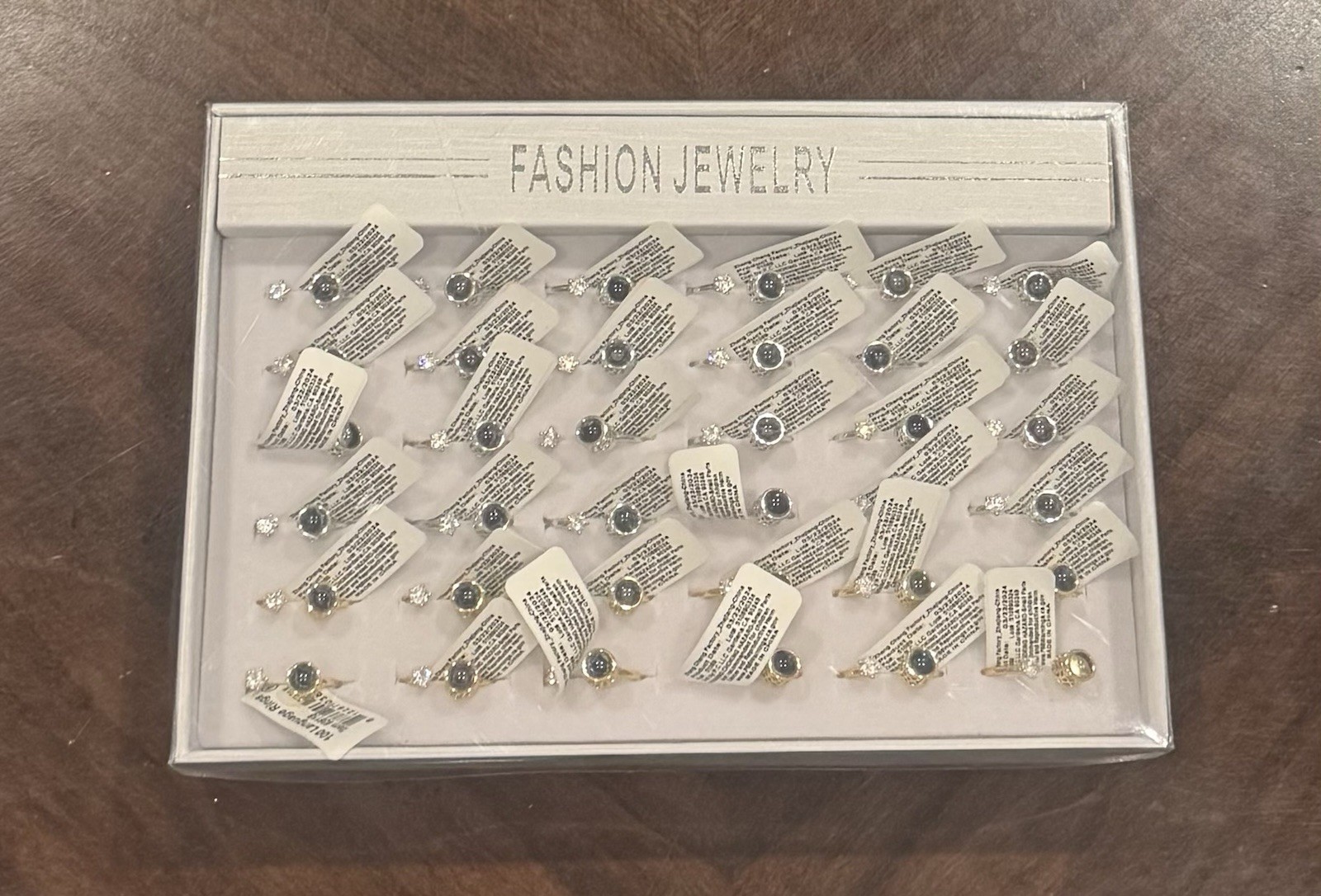 Puka Creations Language Rings 36 PACK Gold & Silver Sizes 5 6 7 8 NEW SHIPS FREE