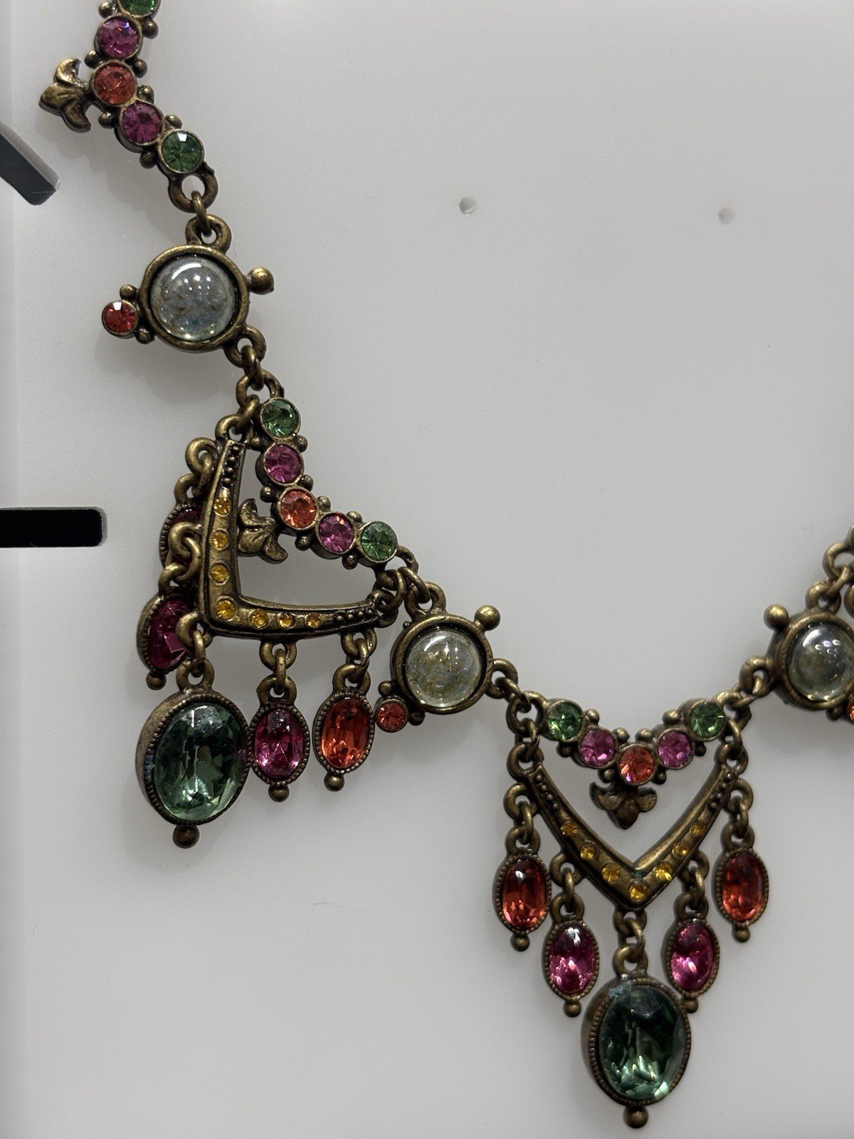 Sweet Romance Victorian Multi Color Crystal Necklace.