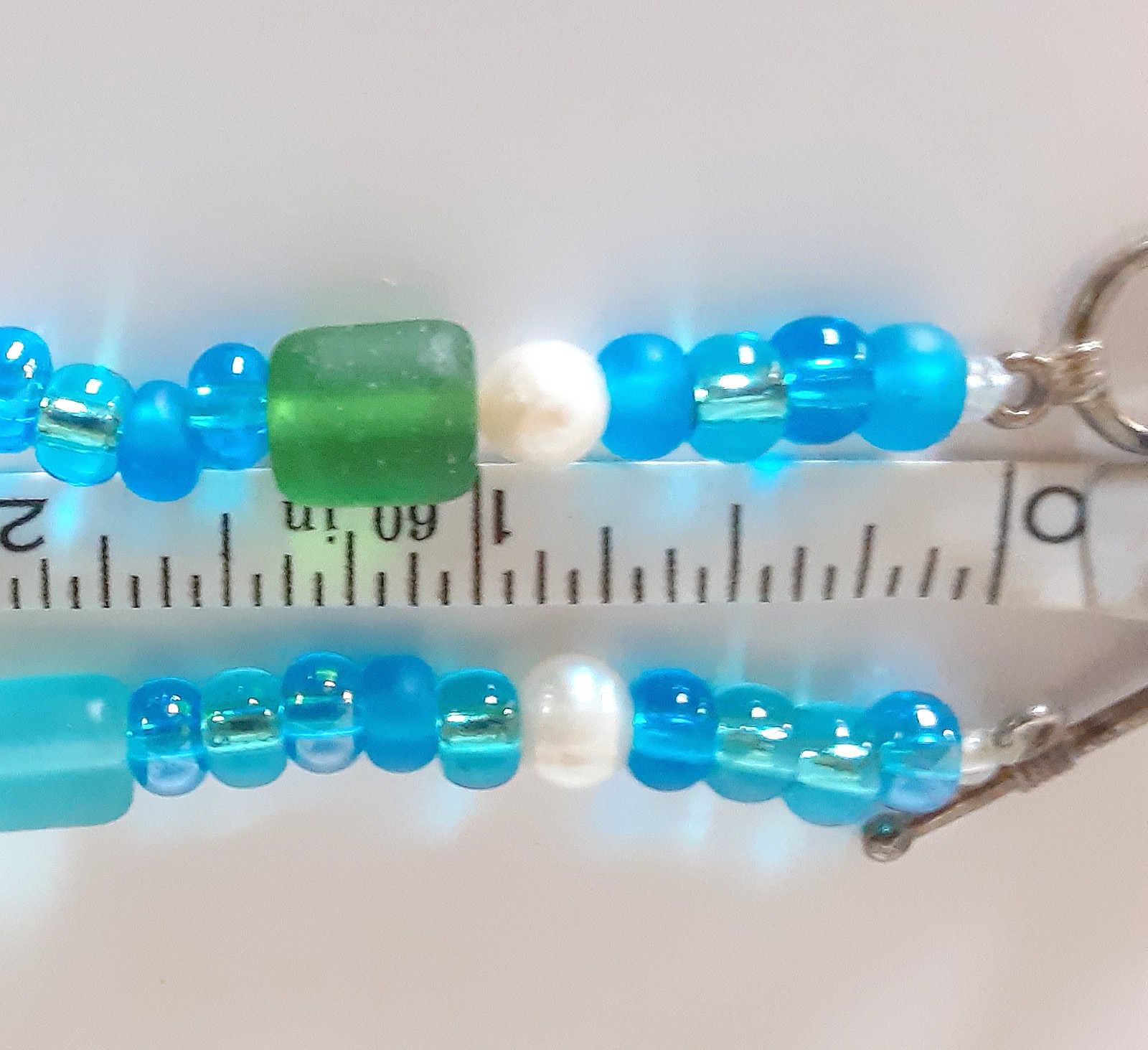 Handmade Sister Friends Sea Glass Nautical Charm Beaded Ankle Bracelet Set (Two)