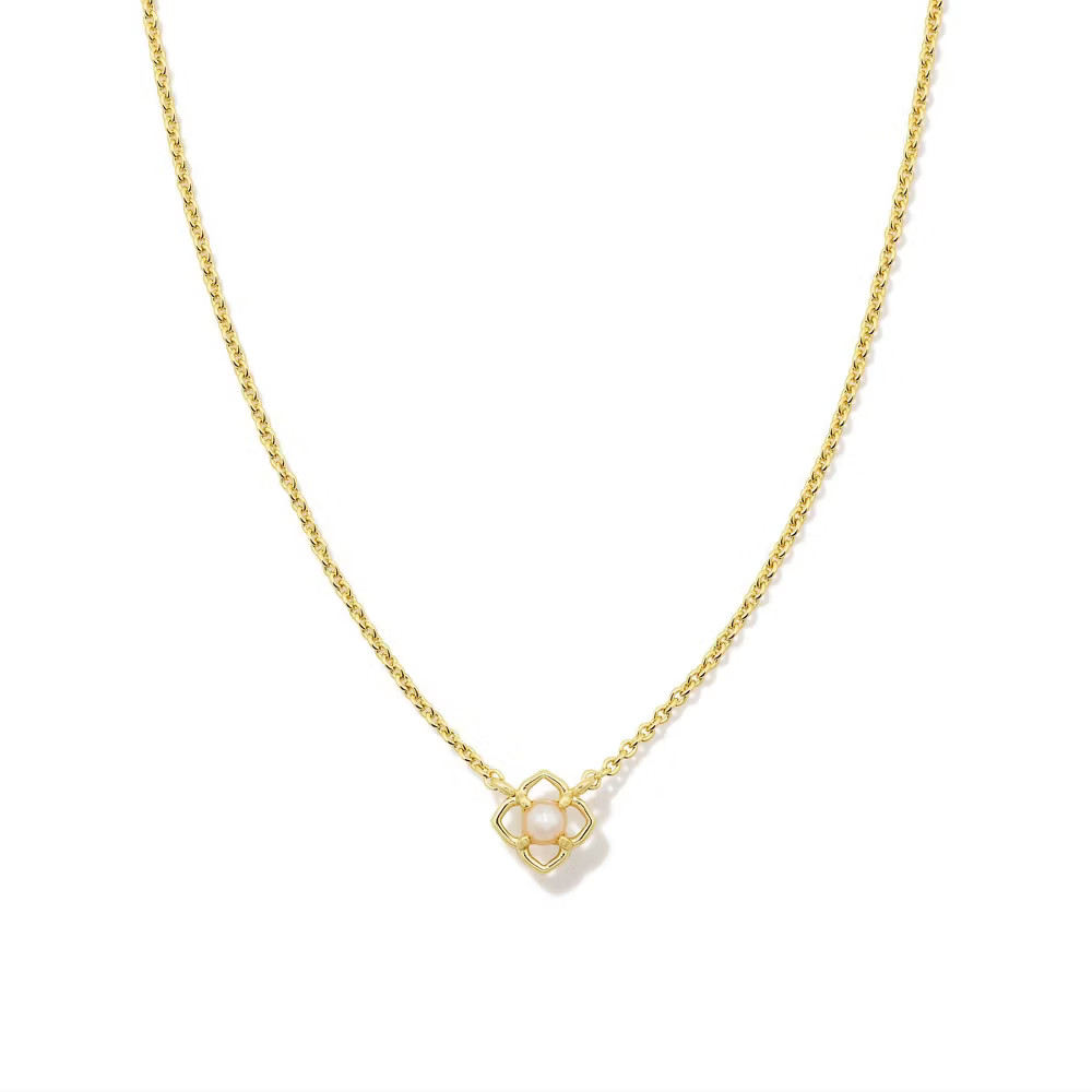 Kendra Scott Lydia Pendant Necklace Logo Classic Everyday Jewelry Gold/Pearl