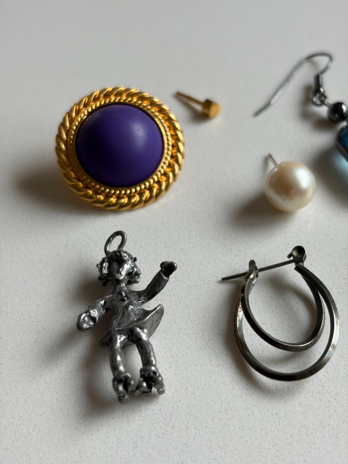 Vintage Lot of Mixed Single Unpaired Earrings