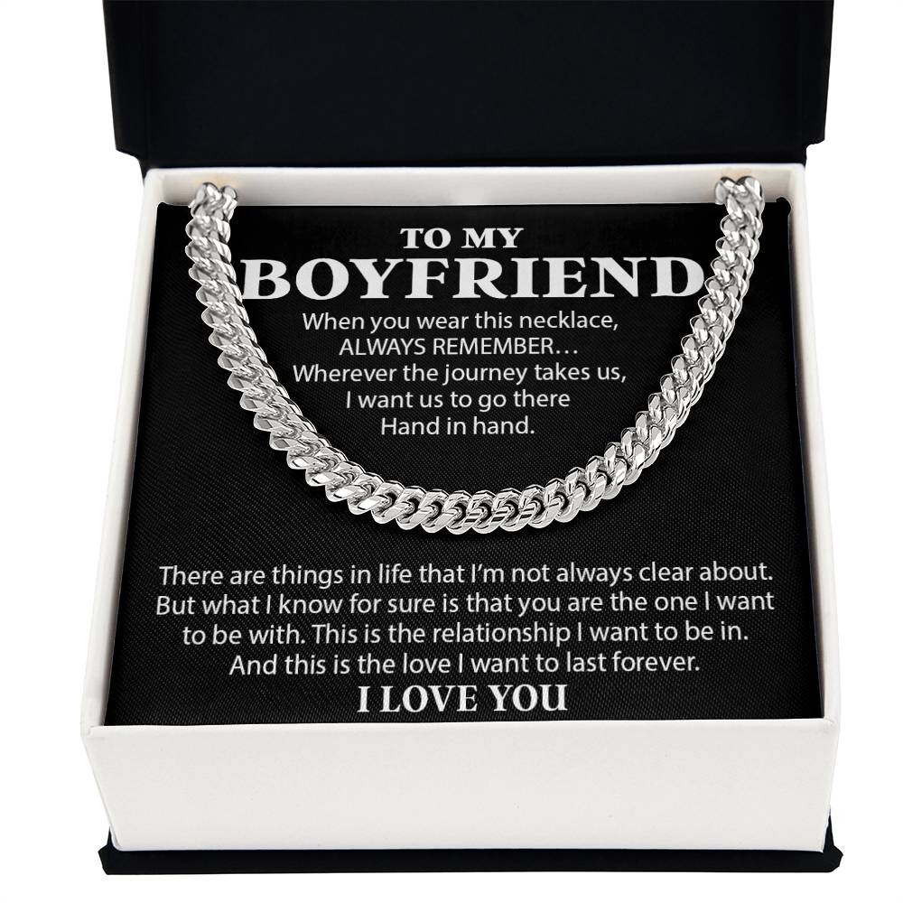 Boyfriend Cuban Chain Necklace, Promise Necklace For Boyfriend, Boyfriend Gift