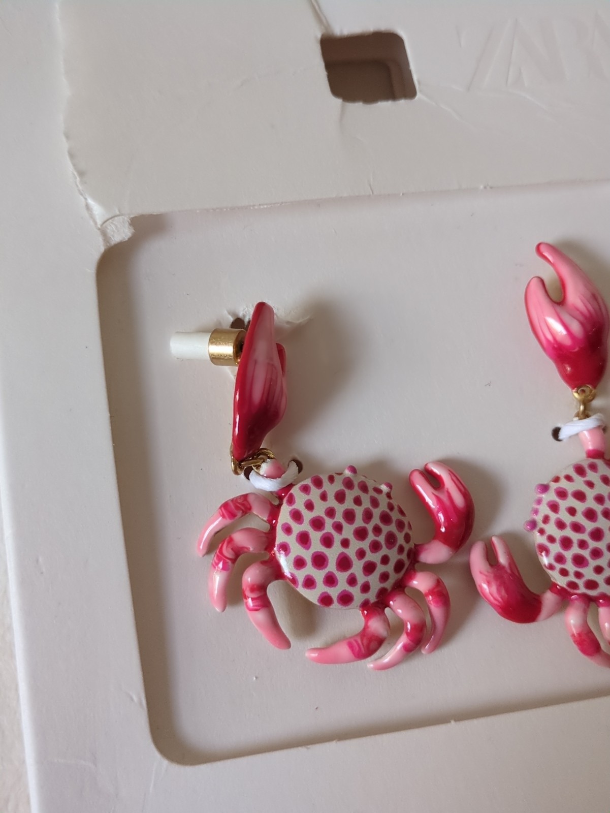 New, Damaged Package ZARA PINK CRAB EARRINGS 1856/052/620
