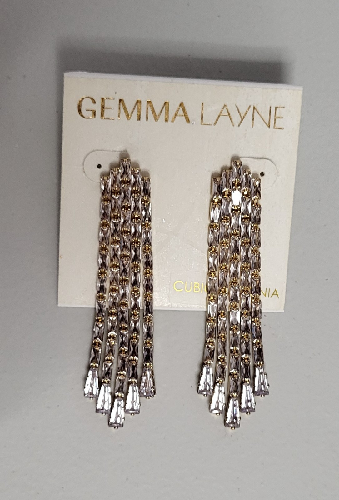 Gemma Layne Cubic Zirconia Dangle Earrings for Pierced Ears, Post Back