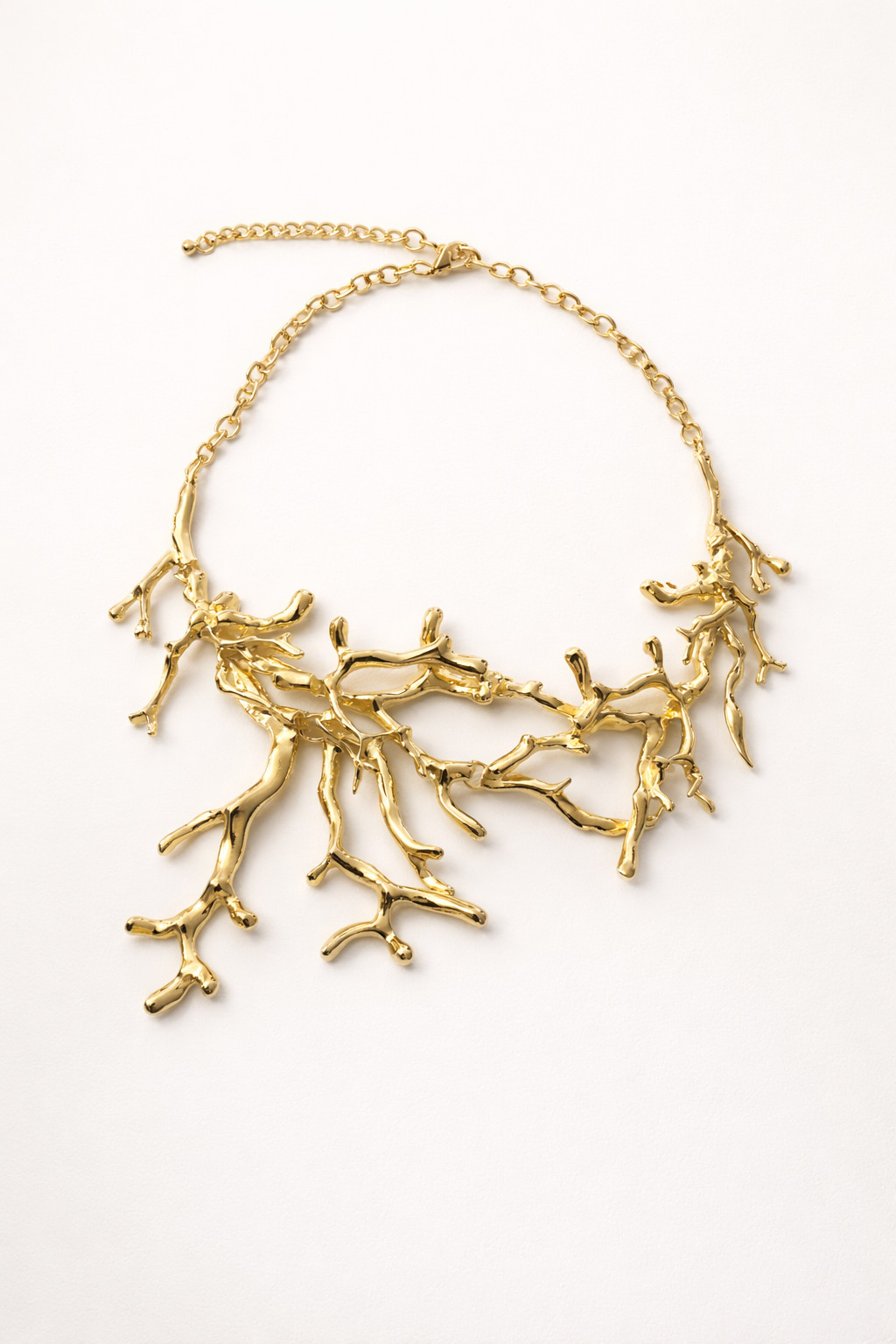 Luxury Gold Coral Branch Necklace Bold Statement Necklace